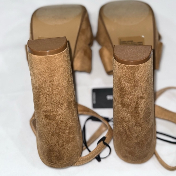 NWT- Express Faux Suede Twist Strap Platform Heeled Sandals Size 9 $88 - Picture 7 of 8